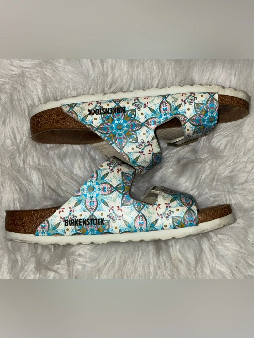 Birkenstock Flor Boho Flowers White Sz 36